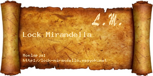 Lock Mirandella névjegykártya